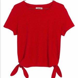 Madewell side tie red top